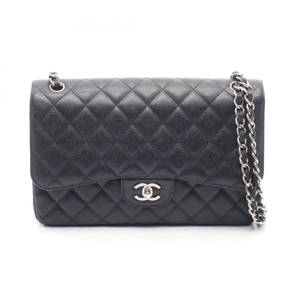 Chanel CHANEL Large Matelassé 30 Classic Double Flap Shoulder Bag Handbag Cav...